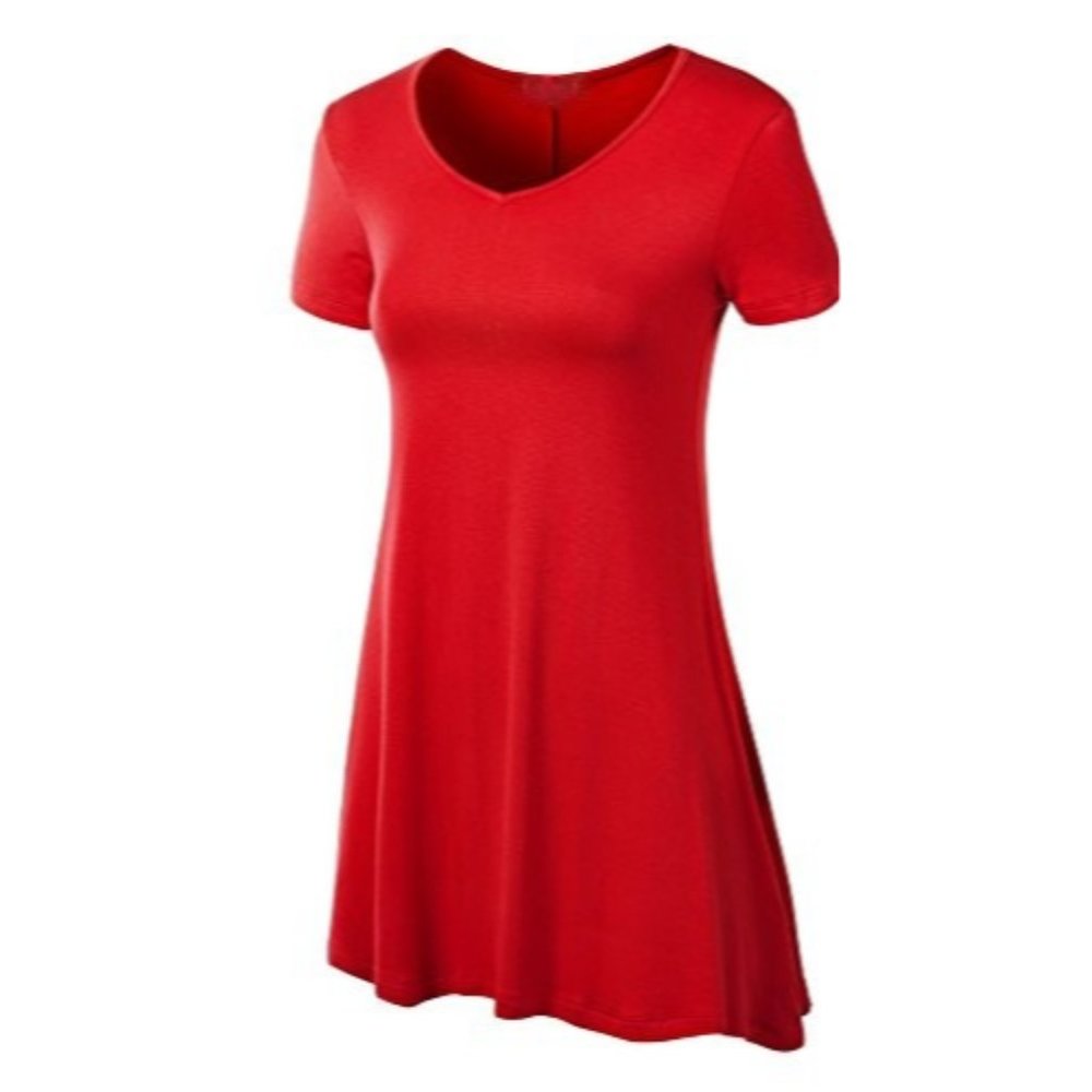 Tunic Top - Short Sleeve Red